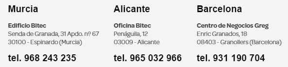 Delegaciones Bitec España Delegaciones Bitec España
