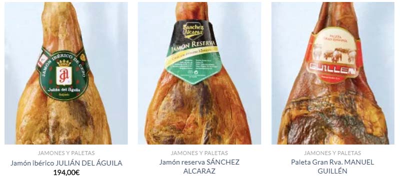 Jamones y paletas de Navidad