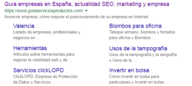 Estructura web Google