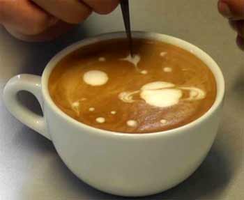 Etching latte art