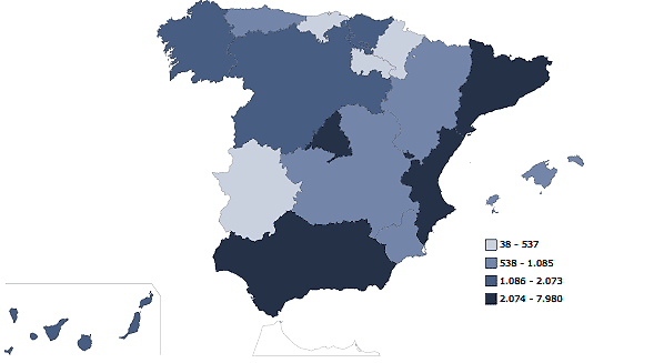 Estadística número dentistas Espana Estadística número dentistas Espana