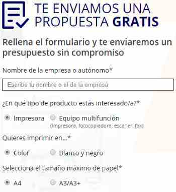 Solicitar impresora pago por uso