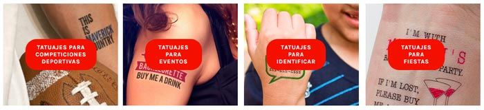 Tatuajes temporales para eventos