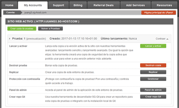 Site-ground: zona de pruebas para WordPress