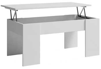 Mesa centro elevable blanco
