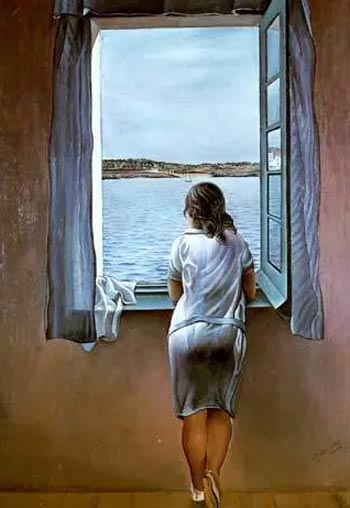 Reproducción muchacha en la ventana, por Dalí