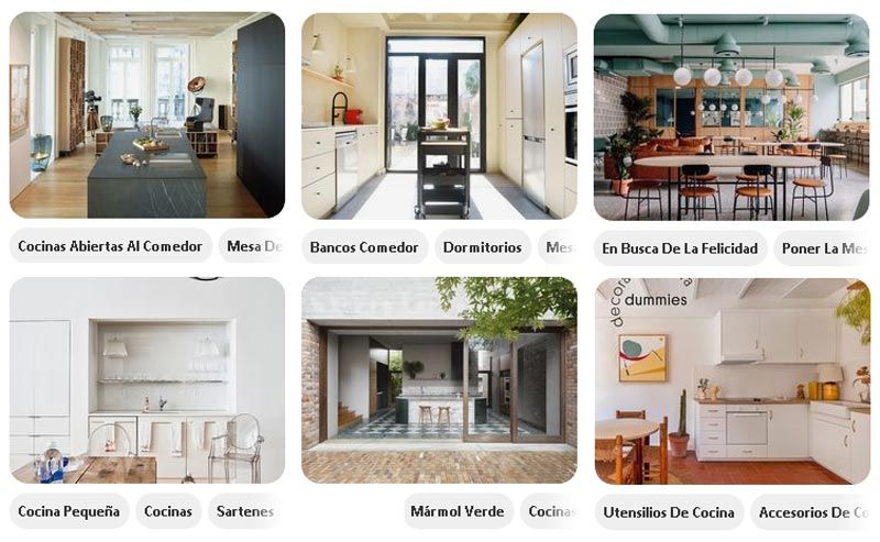 Diseños de cocinas en Pinterest