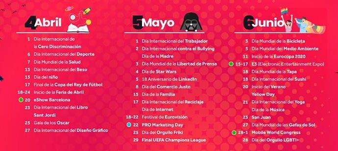 Calendario de marketing 2021