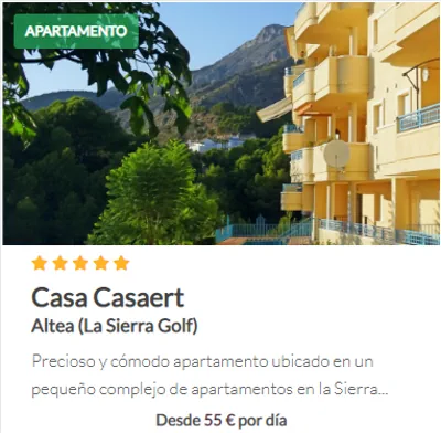 Alquiler de apartamentos turísticos Altea