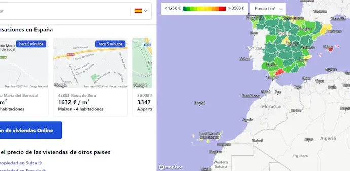 Precios de la vivienda en España en tiempo real